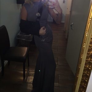 Long grey sweater dress